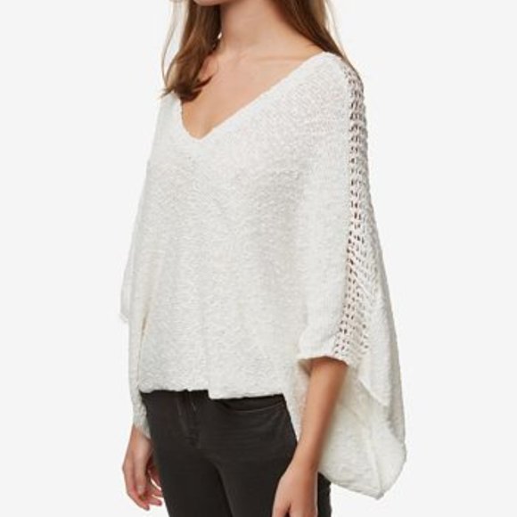 O'Neil Womens Pullover Poncho Knit Sweater V-Neck Size XS White - Picture 2 of 6